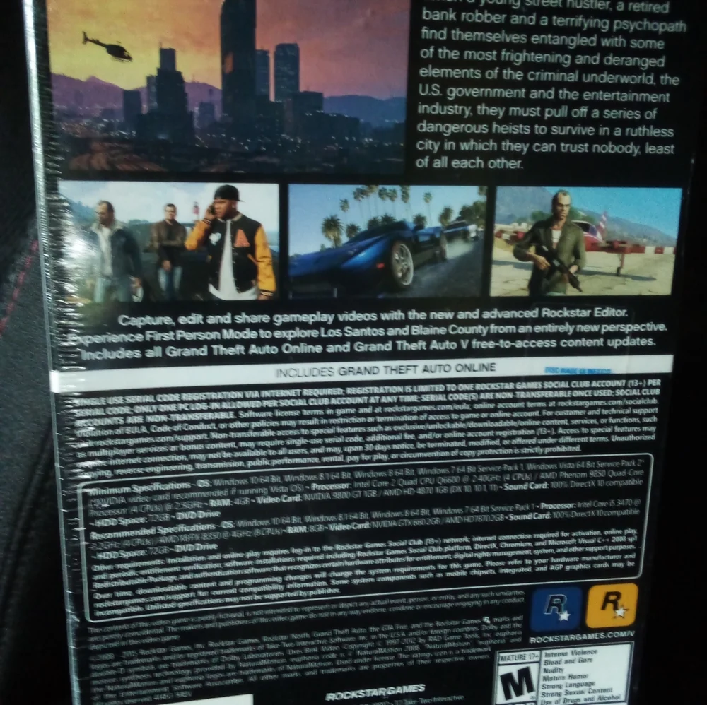 Vintage Rockstar game Grand Theft Auto V for PC